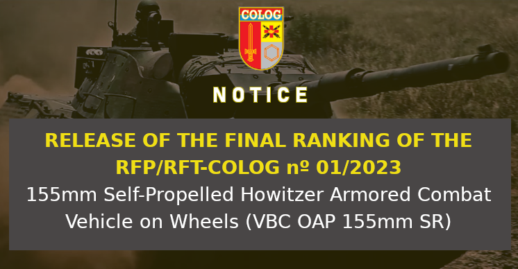 RELEASE OF THE FINAL RANKING OF THE RFP/RFT-COLOG nº 01/2023